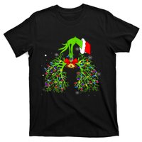 Christmas Nurse Respiratory Therapist Lung Xmas Lights T-Shirt