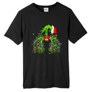 Christmas Nurse Respiratory Therapist Lung Xmas Lights Tall Fusion ChromaSoft Performance T-Shirt