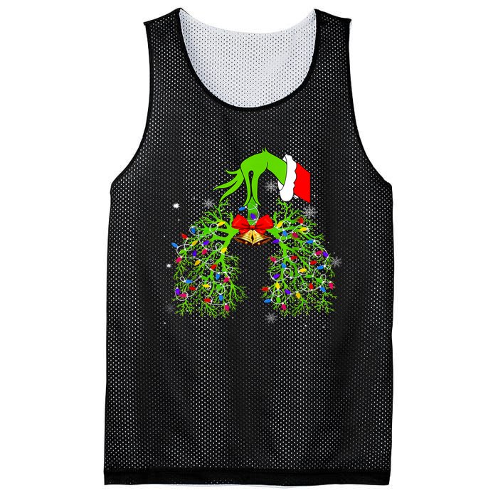 Christmas Nurse Respiratory Therapist Lung Xmas Lights Mesh Reversible Basketball Jersey Tank