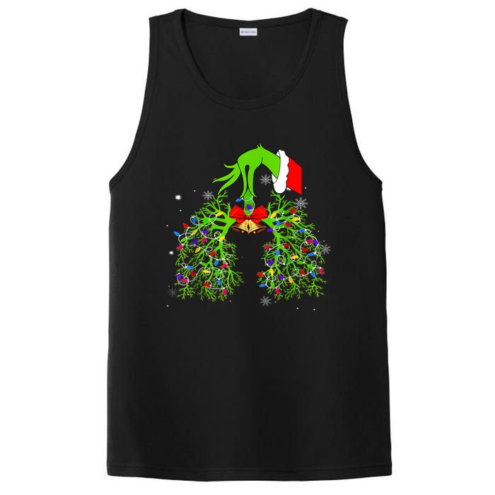 Christmas Nurse Respiratory Therapist Lung Xmas Lights PosiCharge Competitor Tank