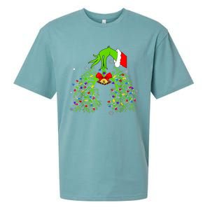 Christmas Nurse Respiratory Therapist Lung Xmas Lights Sueded Cloud Jersey T-Shirt