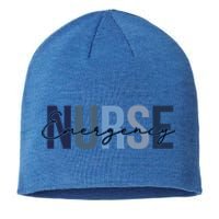 Cute Nurse Retro Leopard Print Emergency Nurse Cool Gift Sustainable Beanie