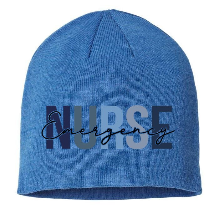 Cute Nurse Retro Leopard Print Emergency Nurse Cool Gift Sustainable Beanie