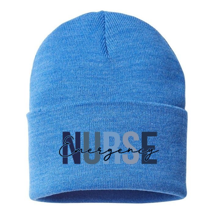 Cute Nurse Retro Leopard Print Emergency Nurse Cool Gift Sustainable Knit Beanie