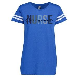 Cute Nurse Retro Leopard Print Emergency Nurse Cool Gift Enza Ladies Jersey Football T-Shirt