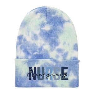 Cute Nurse Retro Leopard Print Emergency Nurse Cool Gift Tie Dye 12in Knit Beanie