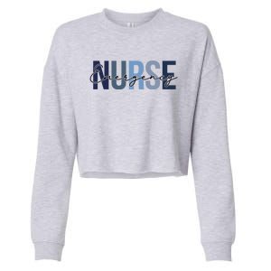 Cute Nurse Retro Leopard Print Emergency Nurse Cool Gift Cropped Pullover Crew