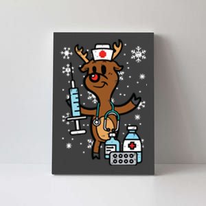 Christmas Nurse Reindeer Funny Xmas Nursing Scrub Top Women Canvas