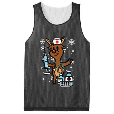 Christmas Nurse Reindeer Funny Xmas Nursing Scrub Top Women Mesh Reversible Basketball Jersey Tank