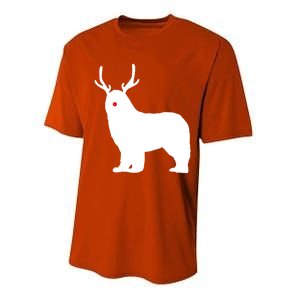 Christmas Newfoundland Reindeer Newfie Dog Gift Performance Sprint T-Shirt