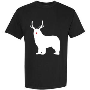 Christmas Newfoundland Reindeer Newfie Dog Gift Garment-Dyed Heavyweight T-Shirt