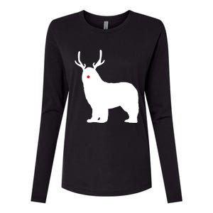 Christmas Newfoundland Reindeer Newfie Dog Gift Womens Cotton Relaxed Long Sleeve T-Shirt