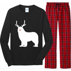 Christmas Newfoundland Reindeer Newfie Dog Gift Long Sleeve Pajama Set