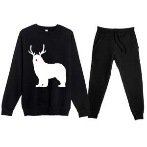 Christmas Newfoundland Reindeer Newfie Dog Gift Premium Crewneck Sweatsuit Set