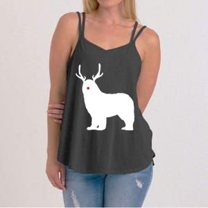 Christmas Newfoundland Reindeer Newfie Dog Gift Women's Strappy Tank