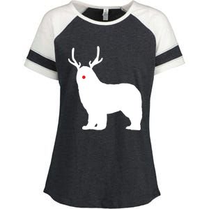 Christmas Newfoundland Reindeer Newfie Dog Gift Enza Ladies Jersey Colorblock Tee