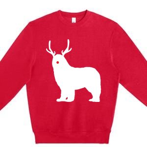 Christmas Newfoundland Reindeer Newfie Dog Gift Premium Crewneck Sweatshirt