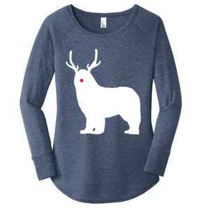 Christmas Newfoundland Reindeer Newfie Dog Gift Women's Perfect Tri Tunic Long Sleeve Shirt