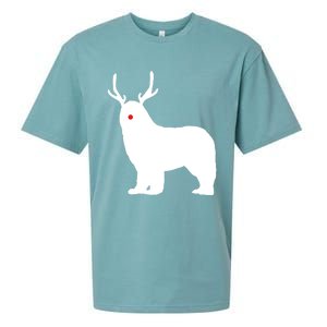 Christmas Newfoundland Reindeer Newfie Dog Gift Sueded Cloud Jersey T-Shirt