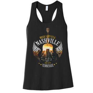 Country Nashville Retro Graphic Guitar Women's Racerback Tank