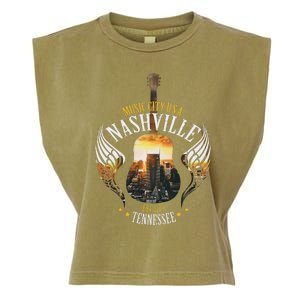 Country Nashville Retro Graphic Guitar Garment-Dyed Women's Muscle Tee