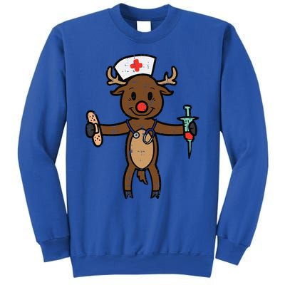 Christmas Nurse Reindeer Funny Xmas Nursing Scrub Top Funny Gift Sweatshirt