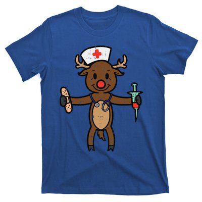 Christmas Nurse Reindeer Funny Xmas Nursing Scrub Top Funny Gift T-Shirt