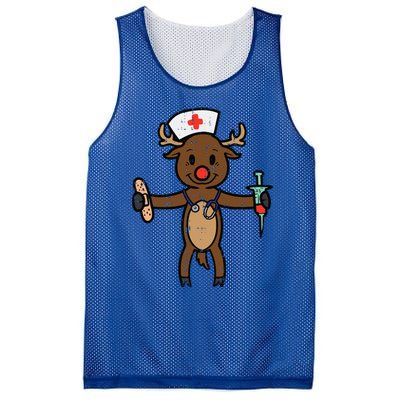 Christmas Nurse Reindeer Funny Xmas Nursing Scrub Top Funny Gift Mesh Reversible Basketball Jersey Tank