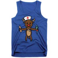 Christmas Nurse Reindeer Funny Xmas Nursing Scrub Top Funny Gift Tank Top