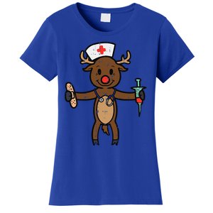 Christmas Nurse Reindeer Funny Xmas Nursing Scrub Top Funny Gift Women's T-Shirt