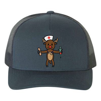 Christmas Nurse Reindeer Funny Xmas Nursing Scrub Top Funny Gift Yupoong Adult 5-Panel Trucker Hat