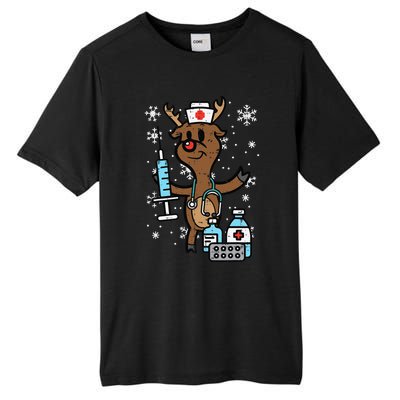 Christmas Nurse Reindeer Funny Xmas Nursing Scrub Top Funny Tall Fusion ChromaSoft Performance T-Shirt