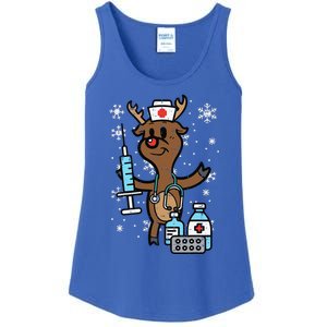 Christmas Nurse Reindeer Funny Xmas Nursing Scrub Top Funny Ladies Essential Tank