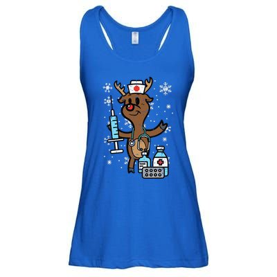 Christmas Nurse Reindeer Funny Xmas Nursing Scrub Top Funny Ladies Essential Flowy Tank