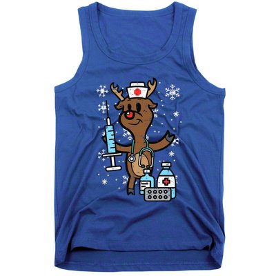 Christmas Nurse Reindeer Funny Xmas Nursing Scrub Top Funny Tank Top