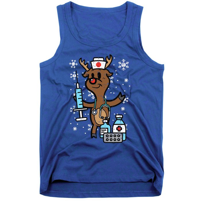 Christmas Nurse Reindeer Funny Xmas Nursing Scrub Top Funny Tank Top