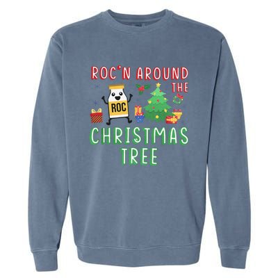 Christmas Nurse Rocn Around The Christmas Tree Funny Xmas Garment-Dyed Sweatshirt