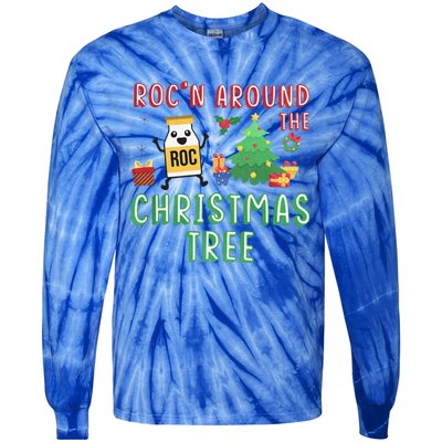 Christmas Nurse Rocn Around The Christmas Tree Funny Xmas Tie-Dye Long Sleeve Shirt