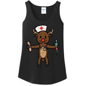 Christmas Nurse Reindeer Funny Xmas Nursing Ladies Essential Tank