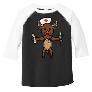 Christmas Nurse Reindeer Funny Xmas Nursing Toddler Fine Jersey T-Shirt