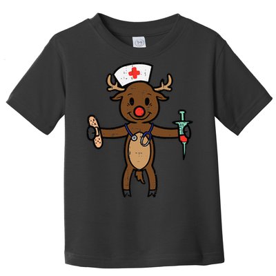 Christmas Nurse Reindeer Funny Xmas Nursing Toddler T-Shirt