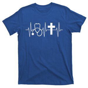 Christian Nurse Religious Nursing Jesus Heartbeat T-Shirt