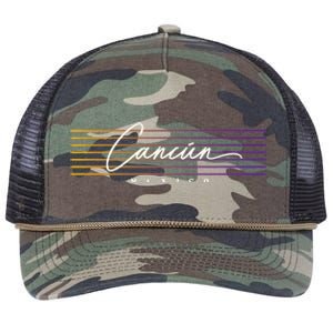 Cancun Nostalgic Retro Style Mexico Retro Rope Trucker Hat Cap