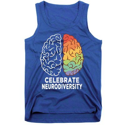 Celebrate Neurodiversity Rainbow Brain Autism Awareness Meaningful Gift Tank Top