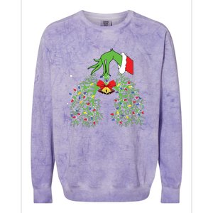 Christmas Nurse Respiratory Therapist Lung Xmas Lights Colorblast Crewneck Sweatshirt