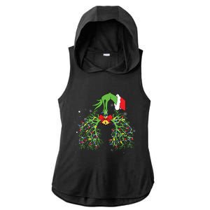 Christmas Nurse Respiratory Therapist Lung Xmas Lights Ladies PosiCharge Tri-Blend Wicking Draft Hoodie Tank