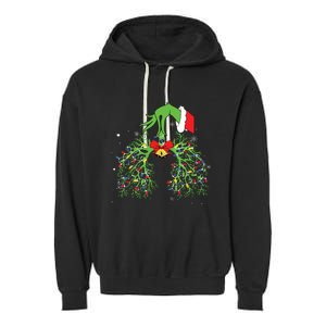 Christmas Nurse Respiratory Therapist Lung Xmas Lights Garment-Dyed Fleece Hoodie