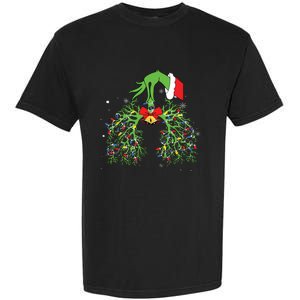 Christmas Nurse Respiratory Therapist Lung Xmas Lights Garment-Dyed Heavyweight T-Shirt