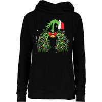 Christmas Nurse Respiratory Therapist Lung Xmas Lights Womens Funnel Neck Pullover Hood