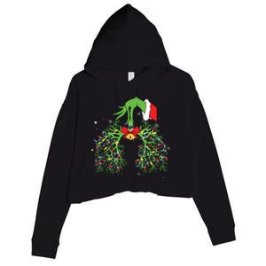 Christmas Nurse Respiratory Therapist Lung Xmas Lights Crop Fleece Hoodie